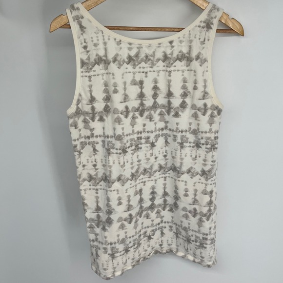 Eddie Bauer Womens Tank Top Beige Cream Grey Tie Dye Geometric Print Size L - Picture 3 of 7